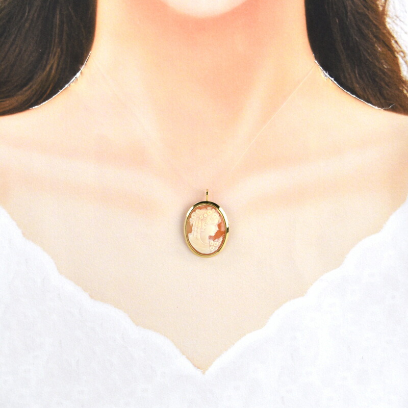 楽天市場】カメオ ブローチ 18金 K18YG イエローゴールド シェルカメオ