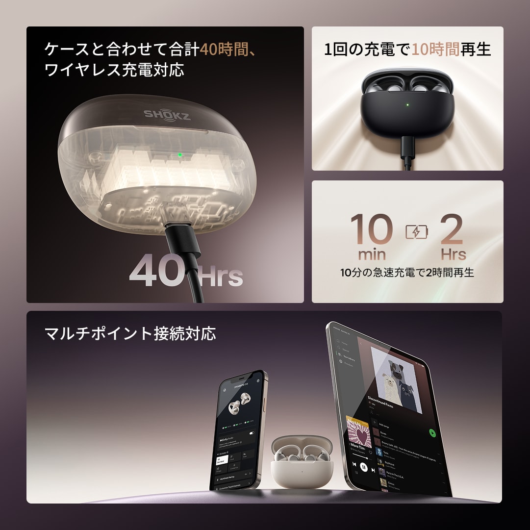 楽天市場】【公式】Shokz OpenDots ONE 完全ワイヤレスイヤホン 耳を塞