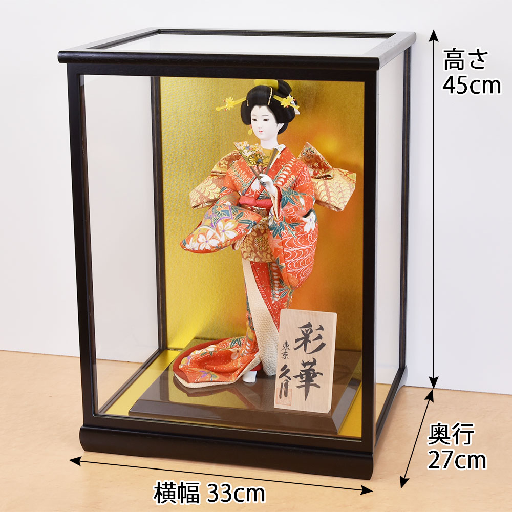 楽天市場】日本人形 ガラスケース 久月 おしゃれ ケース飾り 黒桑