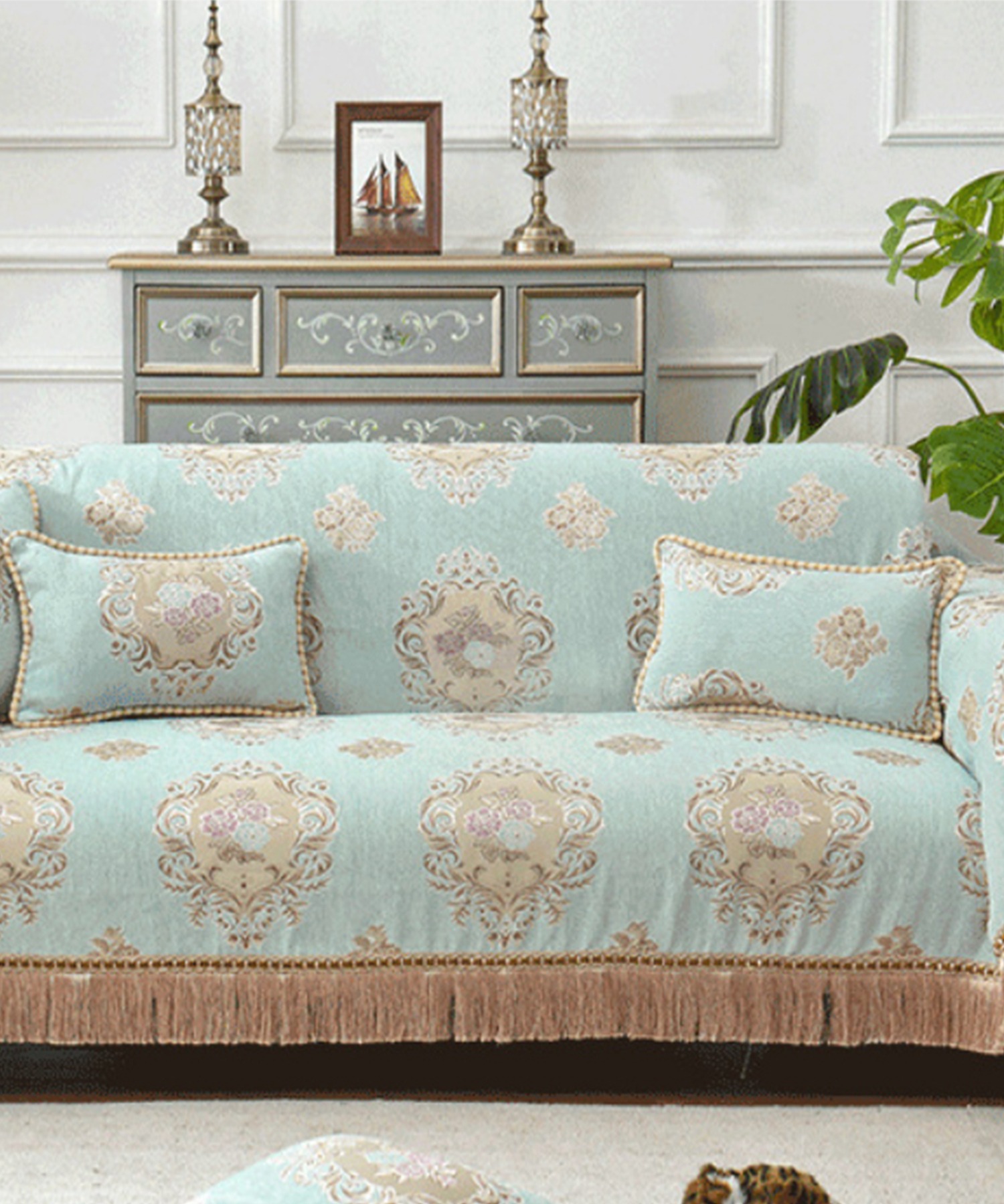 花 花 マルチカバー ソファーカバー ビンテージラグ 181x124 マルチ