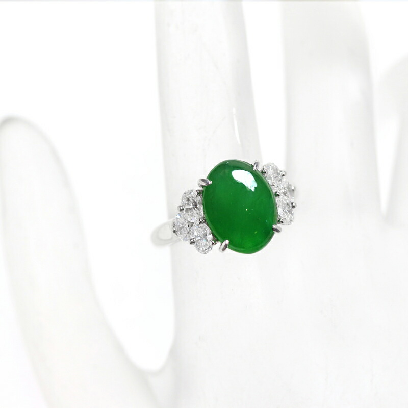 coco！Pt950素材QUEEN ヒスイとダイヤモンドのデザインブローチ coco