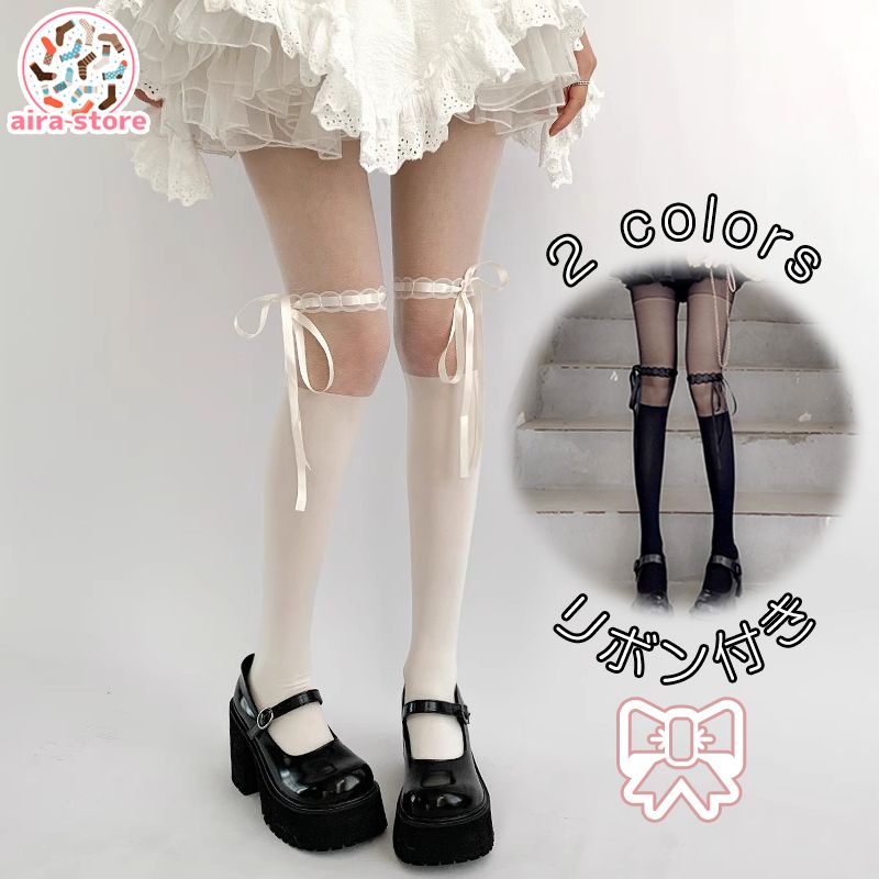 楽天市場】リボン付きストッキング セクシー おしゃれ レッグウェア