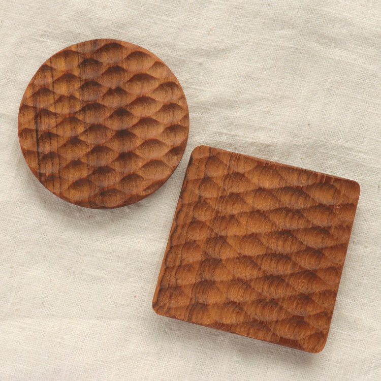 楽天市場】チーク 手彫り コースター [ スクエア ] 名栗加工 なぐり