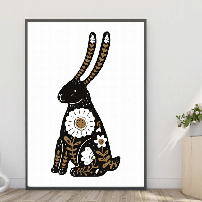 楽天市場】【送料無料】アートポスター【北欧民話風のウサギ】 令和5年