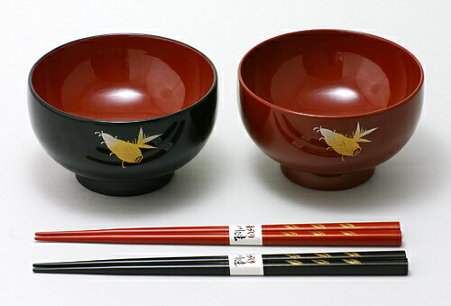 楽天市場】川連漆器 夫婦汁椀・箸セット 竹の子 沈金 : 秋田県物産振興