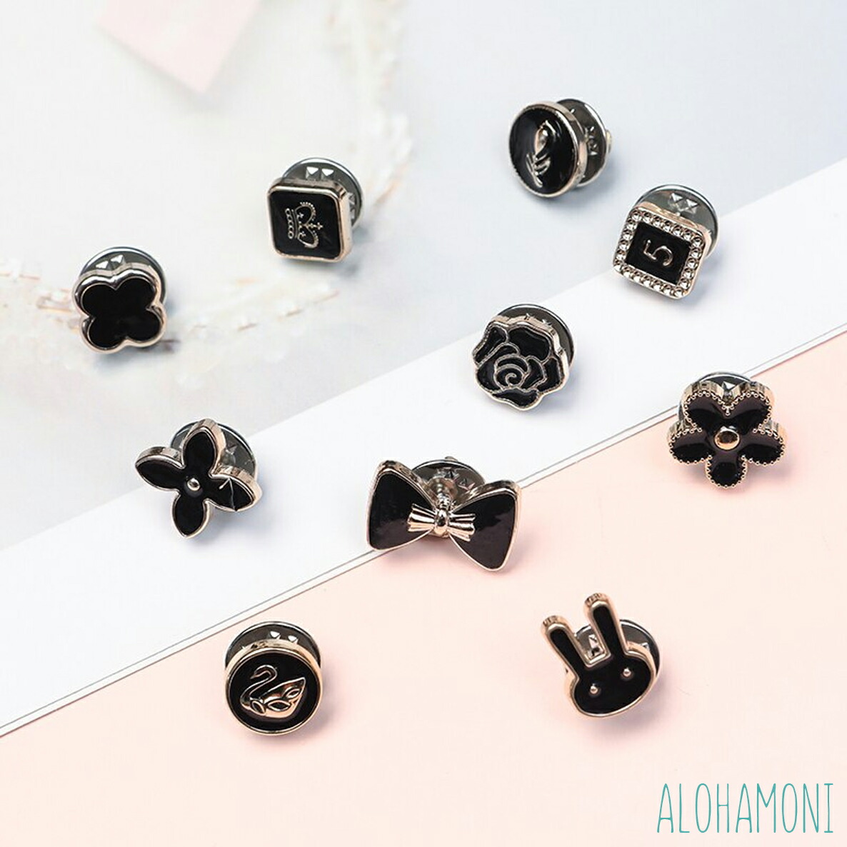 楽天市場】ブローチ タックピン 10個 セット マグネット ピンブローチ