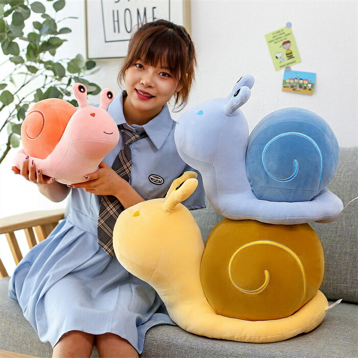 楽天市場】カタツムリ ぬいぐるみ 抱き枕 20 38 50 65cm ブルー ピンク