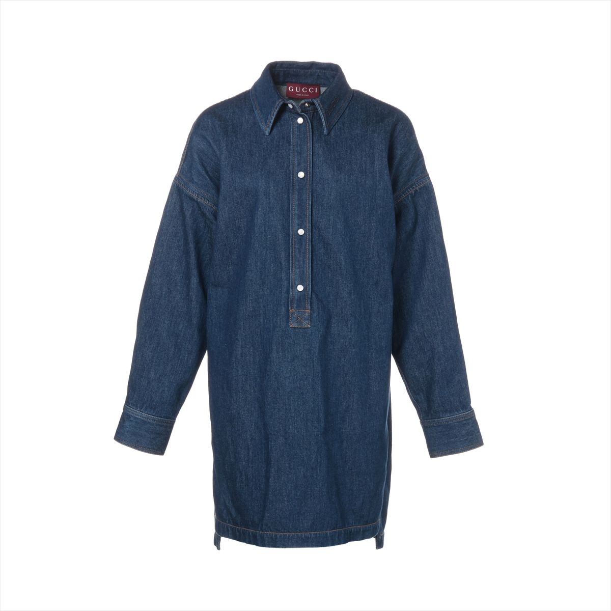 楽天市場】【中古】グッチ コットン シャツ 38 レディース ネイビー