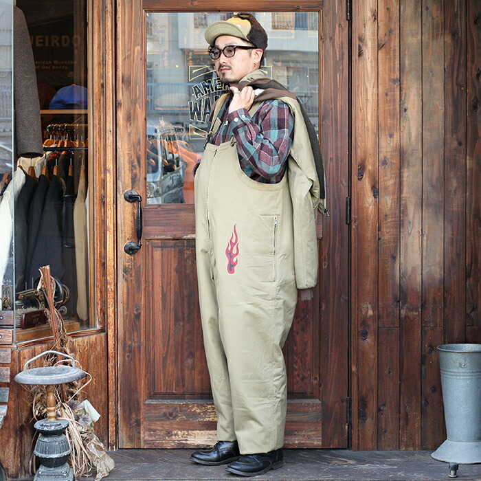 楽天市場】WEIRDO ウィアード / 「PSYCHO FLAMES - OVERALL / KAHKI