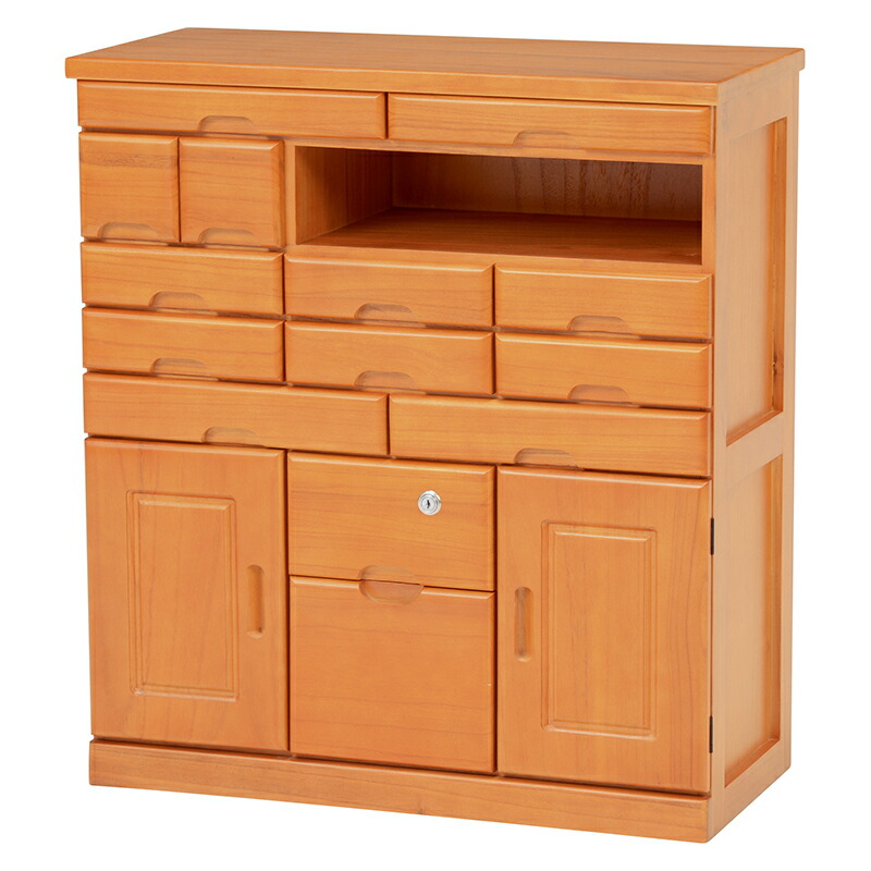 楽天市場】キャビネット 鍵付き 幅70cm 木製 桐材 リビング