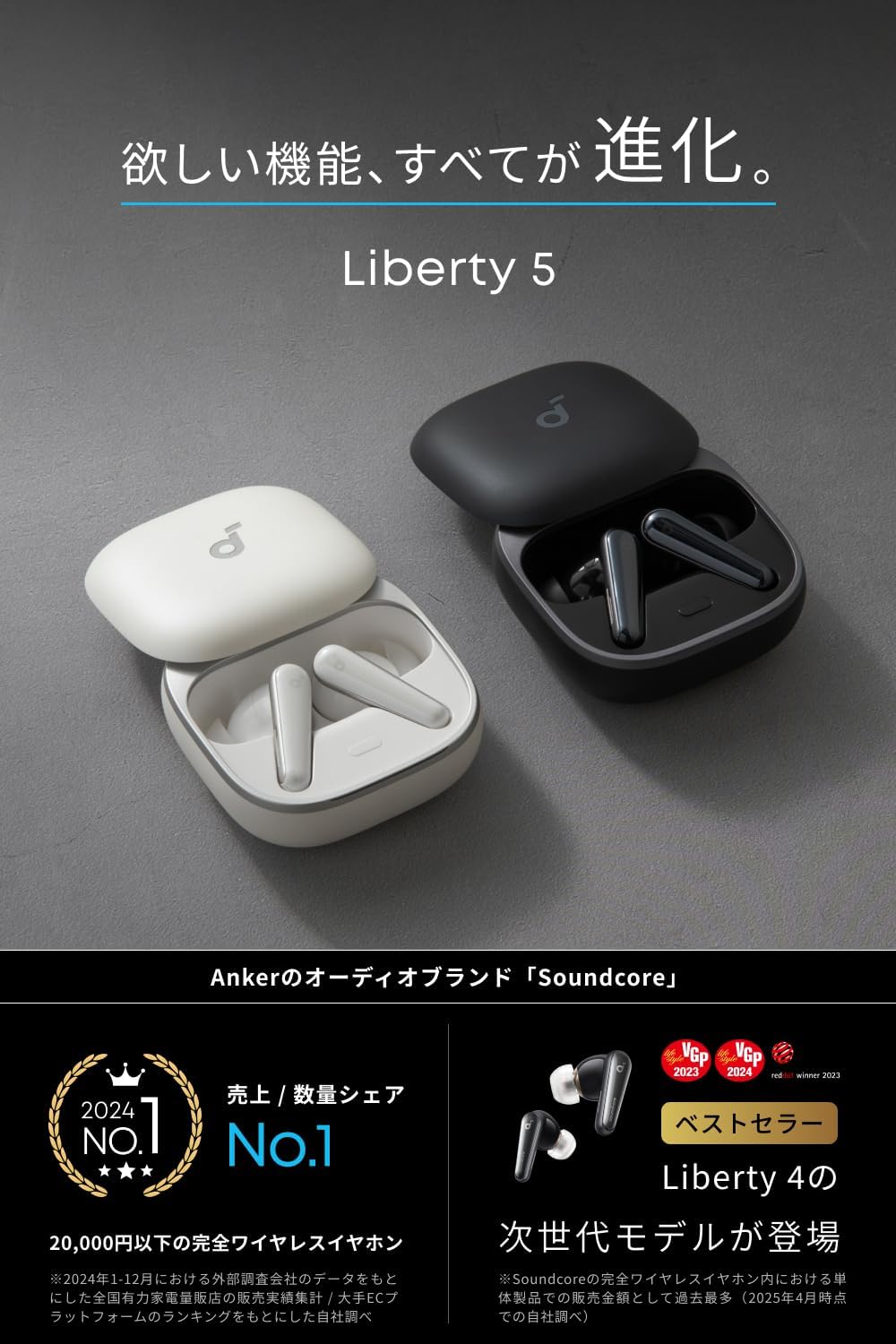 楽天市場】Anker Soundcore Liberty 5（Bluetooth 5.4）【完全