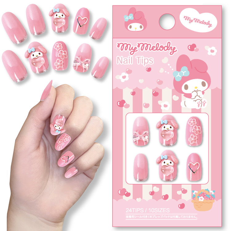 楽天市場】マイメロディ ネイルチップ 10サイズ 24枚入り ショート