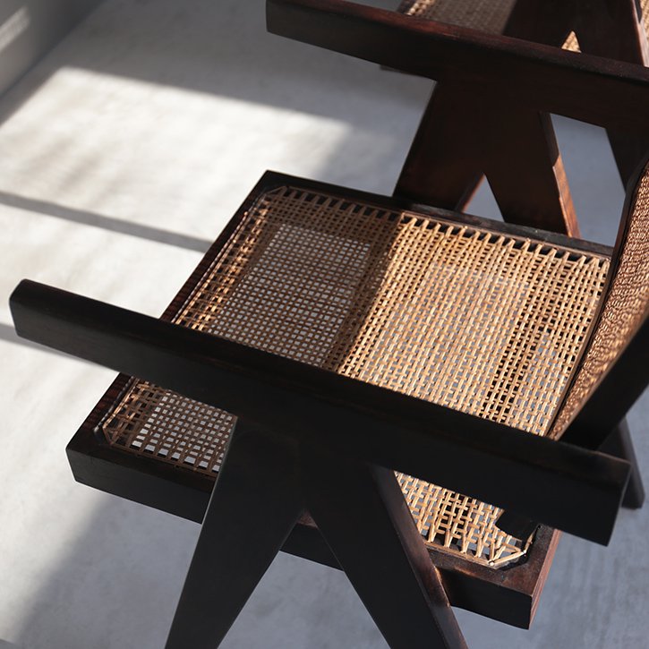 楽天市場】ピエール・ジャンヌレ オフィスチェア ラタン 古材 チーク