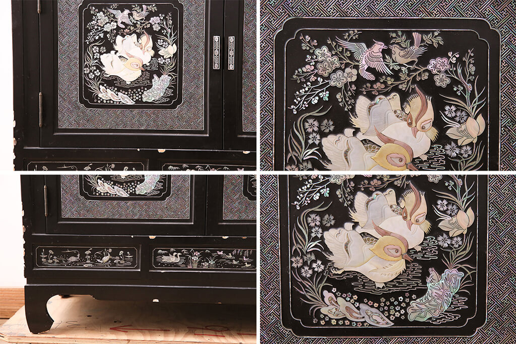 楽天市場】【中古】 ☆事前問合せ必須☆ 飾り棚 螺鈿 黒漆 漆塗り 高級