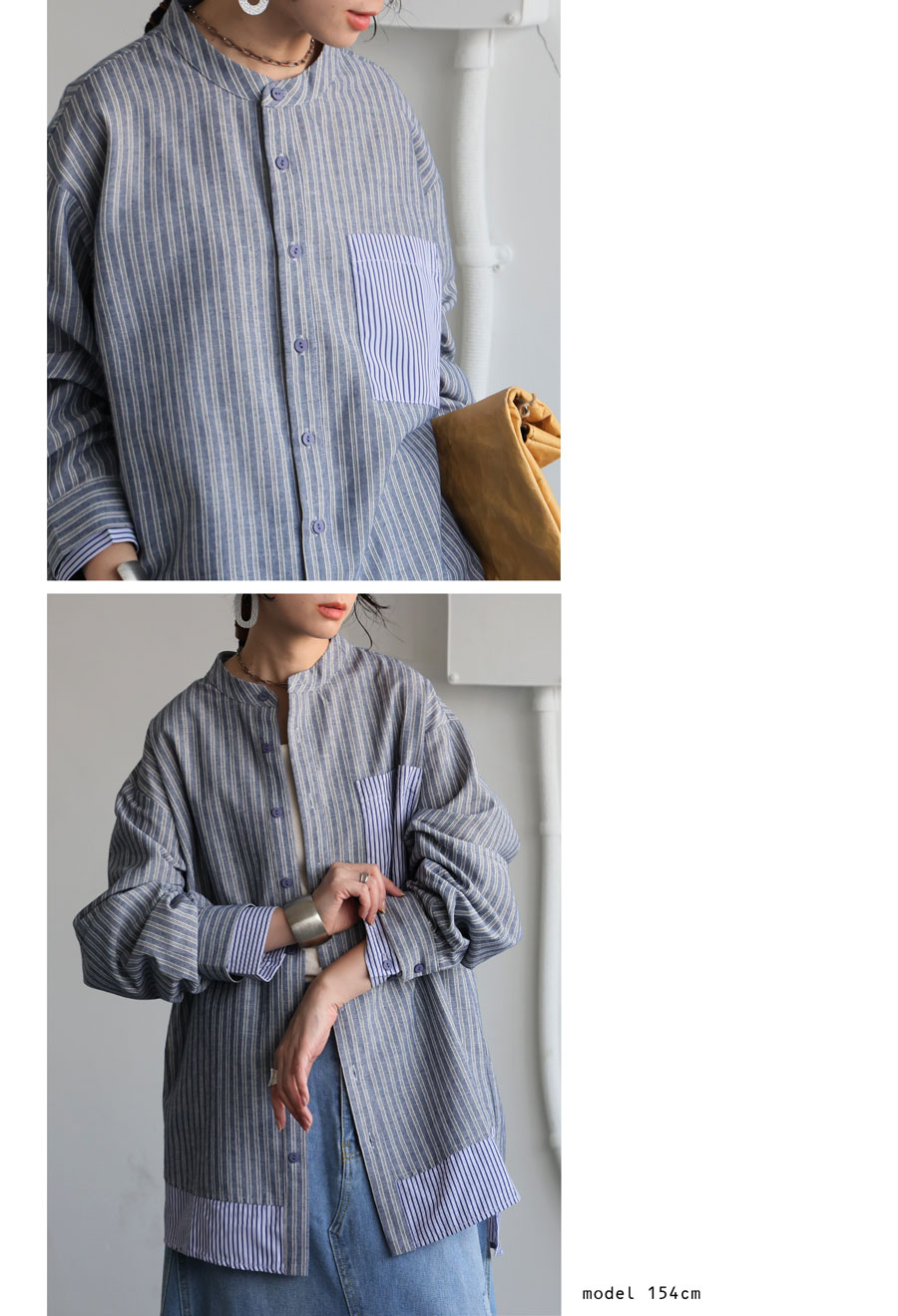 楽天市場】レイヤードストライプシャツ シャツ レディース トップス