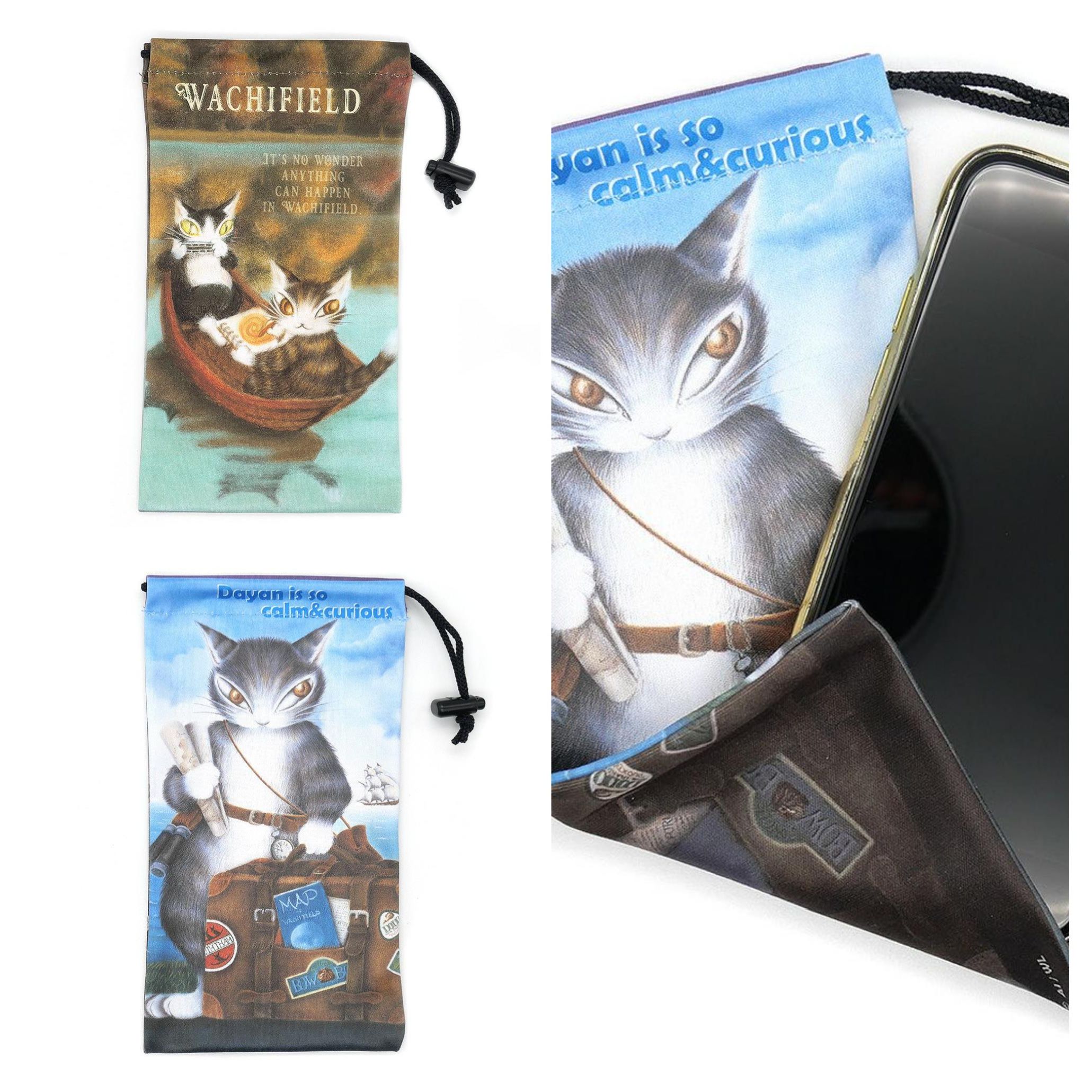 わちふぃーるどのスマホ巾着 月と月見草 【公式通販】