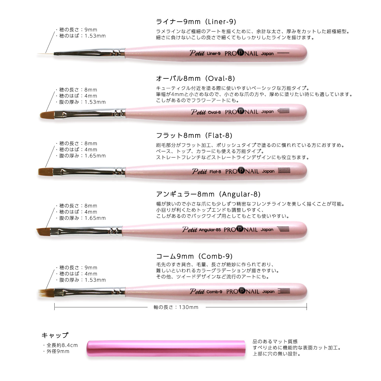 楽天市場】プロップ プティ ジェルブラシ キャップ付き（ピンク）GEL