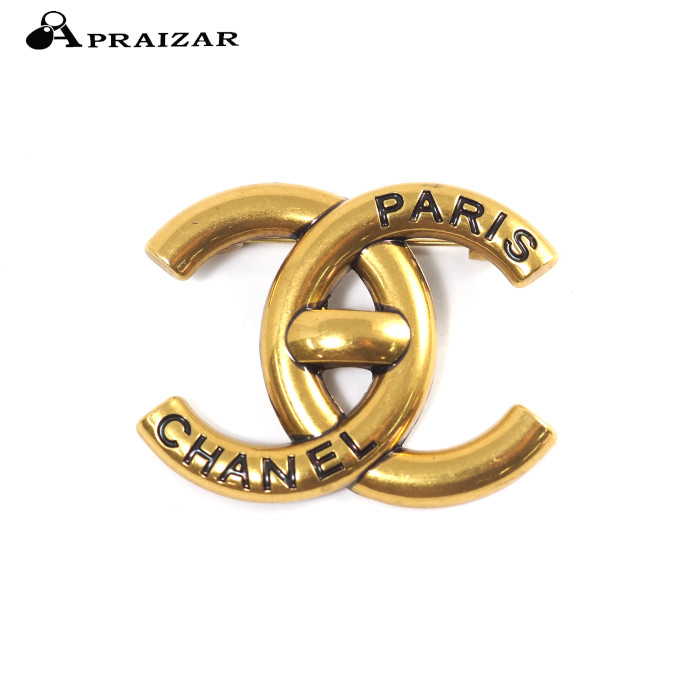 楽天市場】CHANEL シャネル CC ココマーク ロゴ GP ゴールド ブローチ