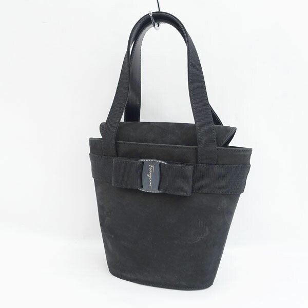 楽天市場】フェラガモ ヴァラリボン ハンドバッグ スエード ブラックの通販