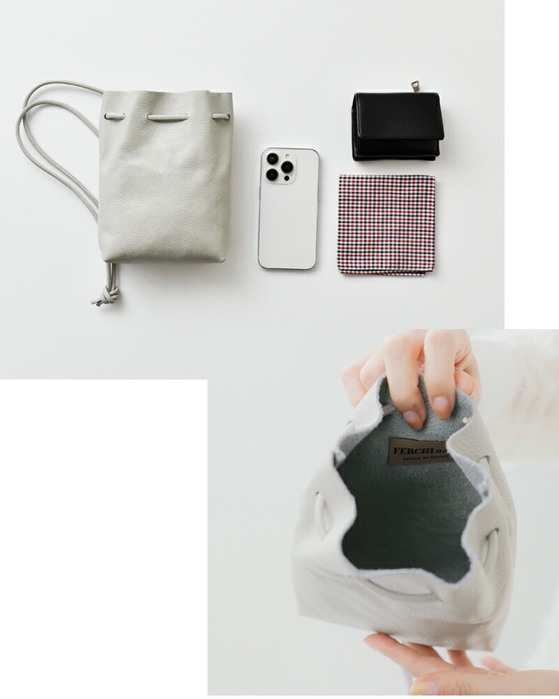 楽天市場】セール【40%OFF】FERCHI フェルチ ドラーロレザー 巾着