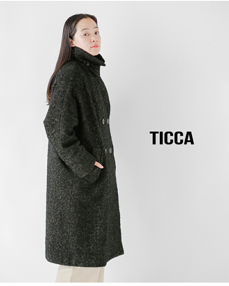 楽天市場】TICCA ティッカ ウール ミックスツイード テント コート