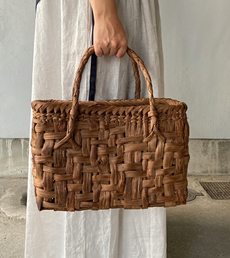 楽天市場】山葡萄かごバッグ 太網代（大）YB-99 長野県の里山で採れた