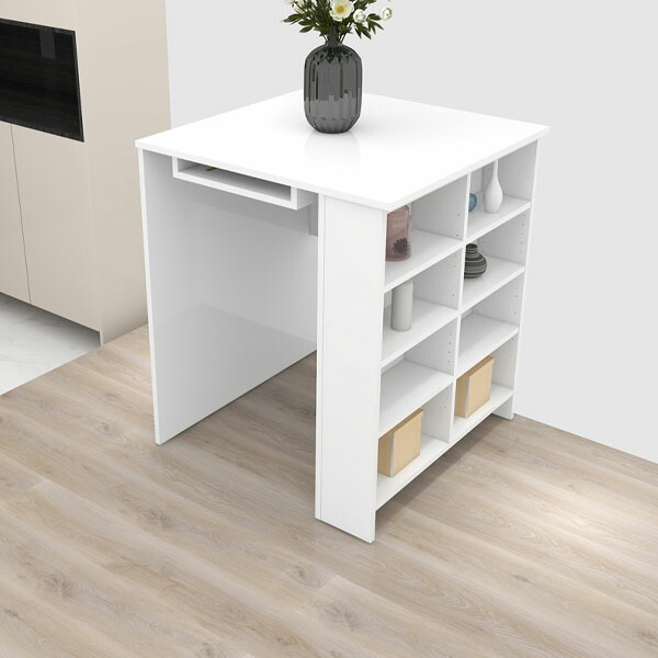 葉山ガーデン オーク材 収納付き カウンターテーブル 幅90cm ホームバー