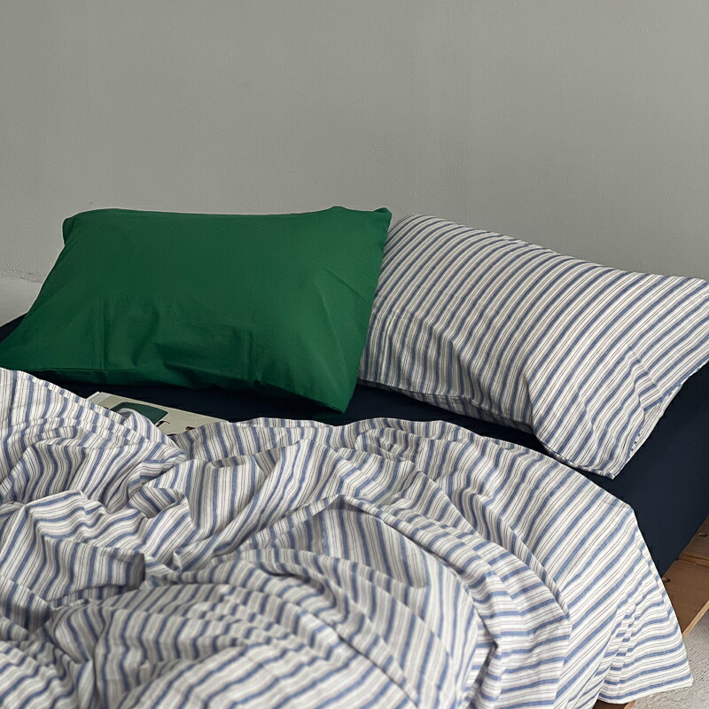 楽天市場】white×blue クラスターストライプ 布団カバーセット【ART OF