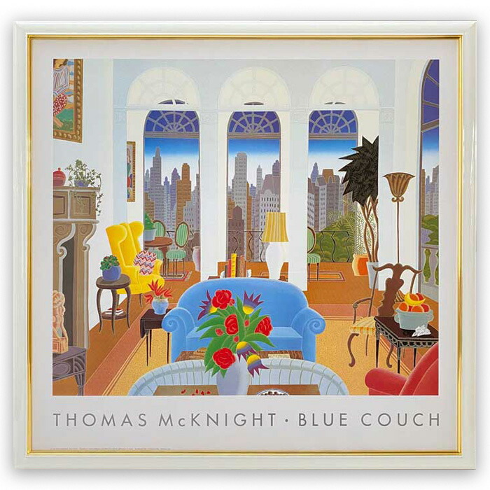 楽天市場】トーマス マックナイト「ブルーカウチ」 アートポスター 額