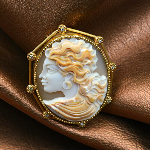 楽天市場】ファッション誌掲載のカメオ ブローチ ネックレス シェル