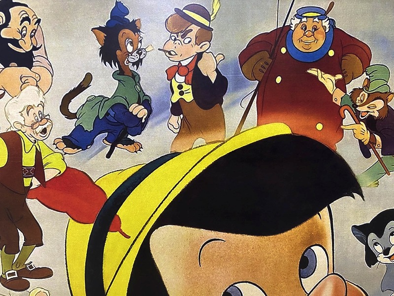 a0127-41 1939年 ウォルトディズニー ピノキオ ブリキ トレー