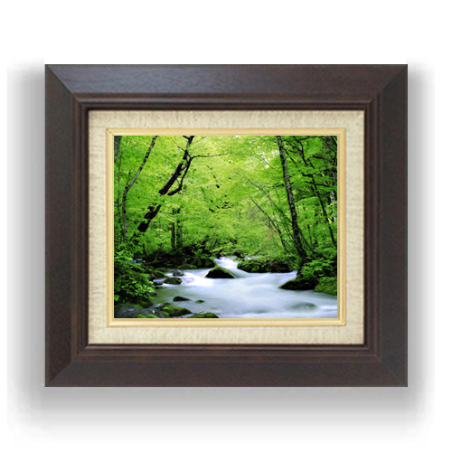 楽天市場】【油絵 直筆仕上げ】新緑のせせらぎ F3サイズ 【額入り