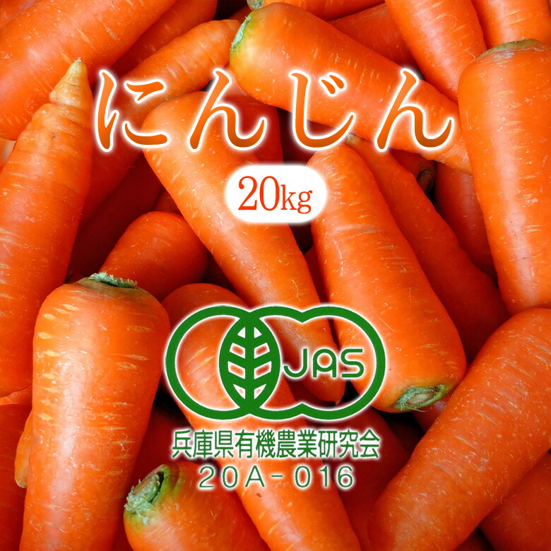 楽天市場】人参 20kg（2Lサイズ以上）有機JAS 雪下にんじん 向陽二号
