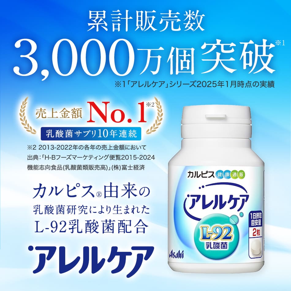 楽天市場】乳酸菌 サプリ公式 アレルケア 120粒ボトル タブレット