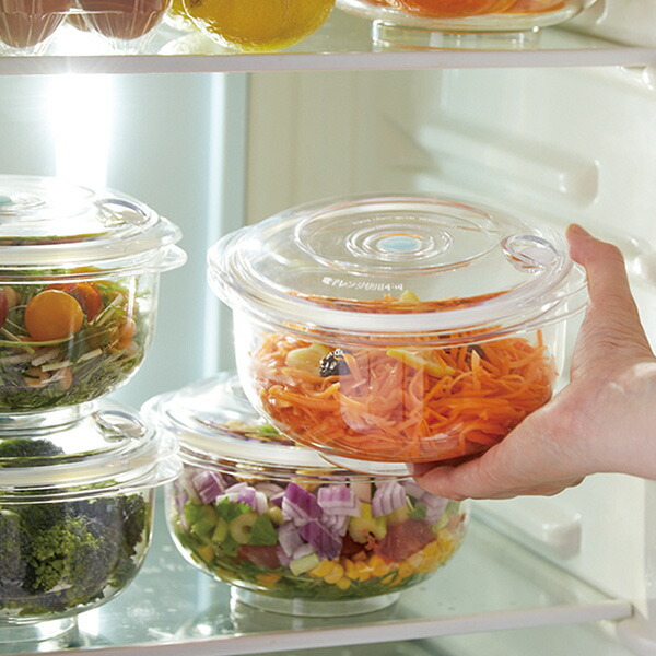 楽天市場】真空サラダボウルクリア（真空ポンプなし） 保存容器 フード