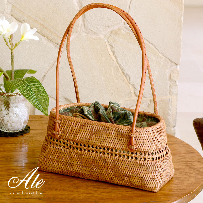 楽天市場】アタで編まれた アジアン かごバッグ 内袋付き おしゃれ