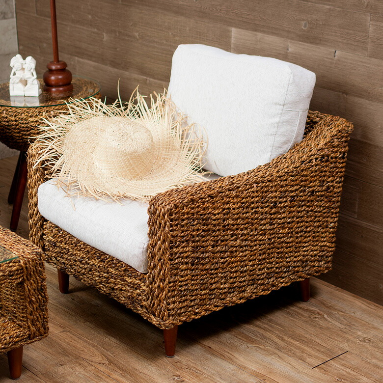楽天市場】ソファ 1人掛け アバカ素材 本体のみ カバー別売り アジアン
