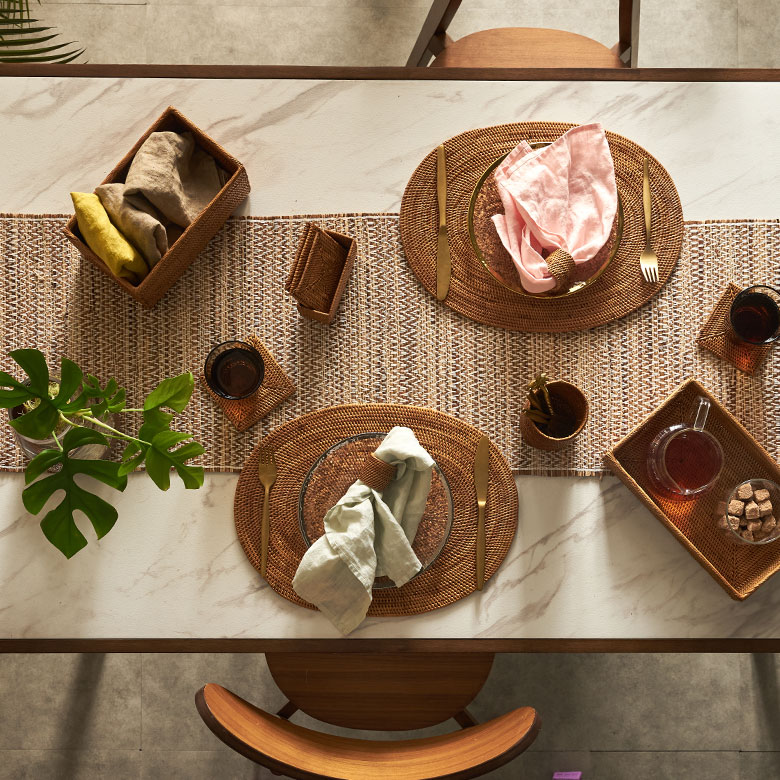 楽天市場】アタ製ランチョンマット バリ島産 40×30cm オーバル型