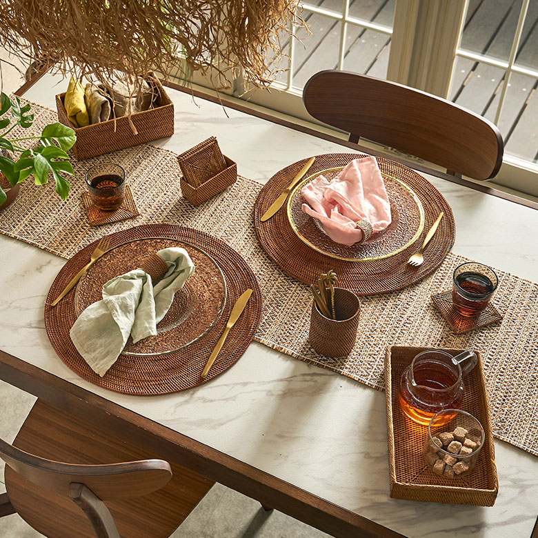 楽天市場】アタ製ランチョンマット バリ島産 円型 丸いランチョン