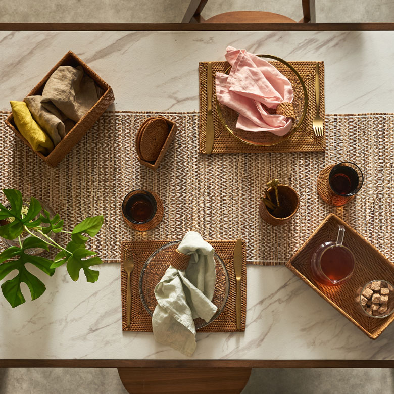 楽天市場】アタで編まれた四角い アジアン ランチョンマット バリ島産