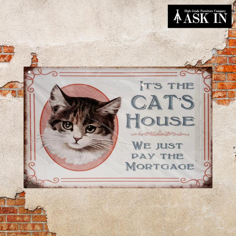 楽天市場】ブリキ看板 サインプレート サインボード アートパネル 猫