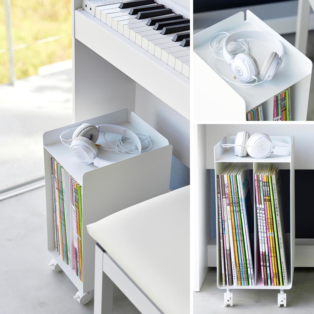 楽天市場】[ ピアノ下楽譜収納ワゴン タワー ] 山崎実業 タワー