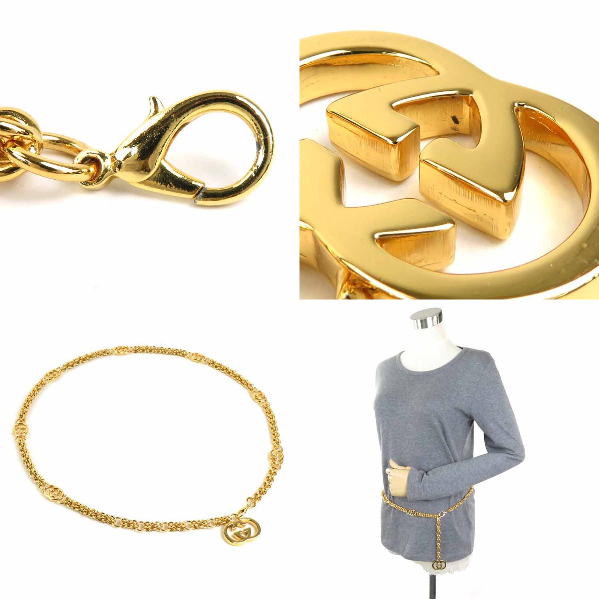 GUCCI グッチ チェーンベルト ダブルG インターロッキング ゴールド