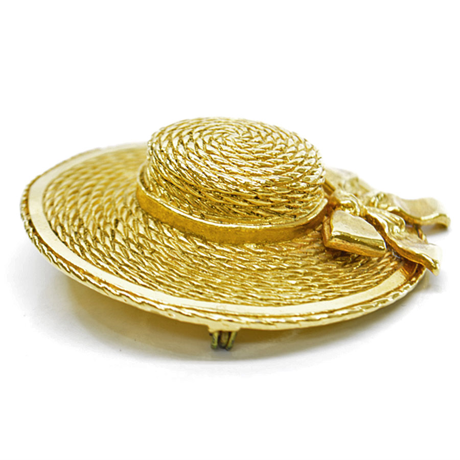 楽天市場】シャネル CHANEL ブローチ 麦わら帽子モチーフ ゴールド