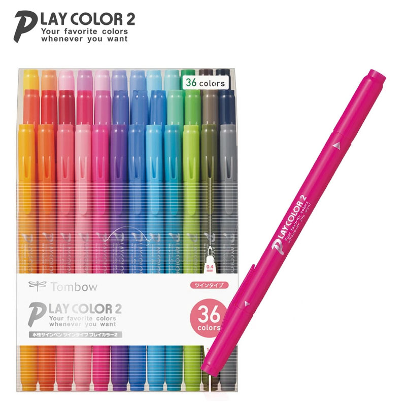 楽天市場】【36色セット】トンボ鉛筆／水性サインペン＜PLAYCOLOR 2