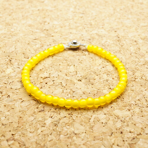 楽天市場】極小玉 ビーズブレスレット イエロー（黄色）ブレスレット