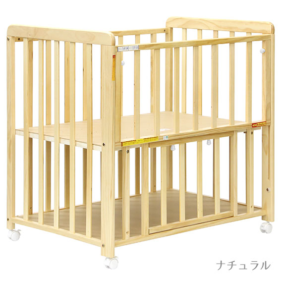 楽天市場】ヤトミ ミニベビーベッド ミミ 棚板付き ベビーベッド