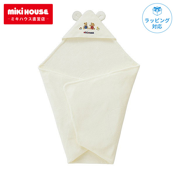 楽天市場】ミキハウス ピュアベール ベア アフガン おくるみ 無撚糸 白