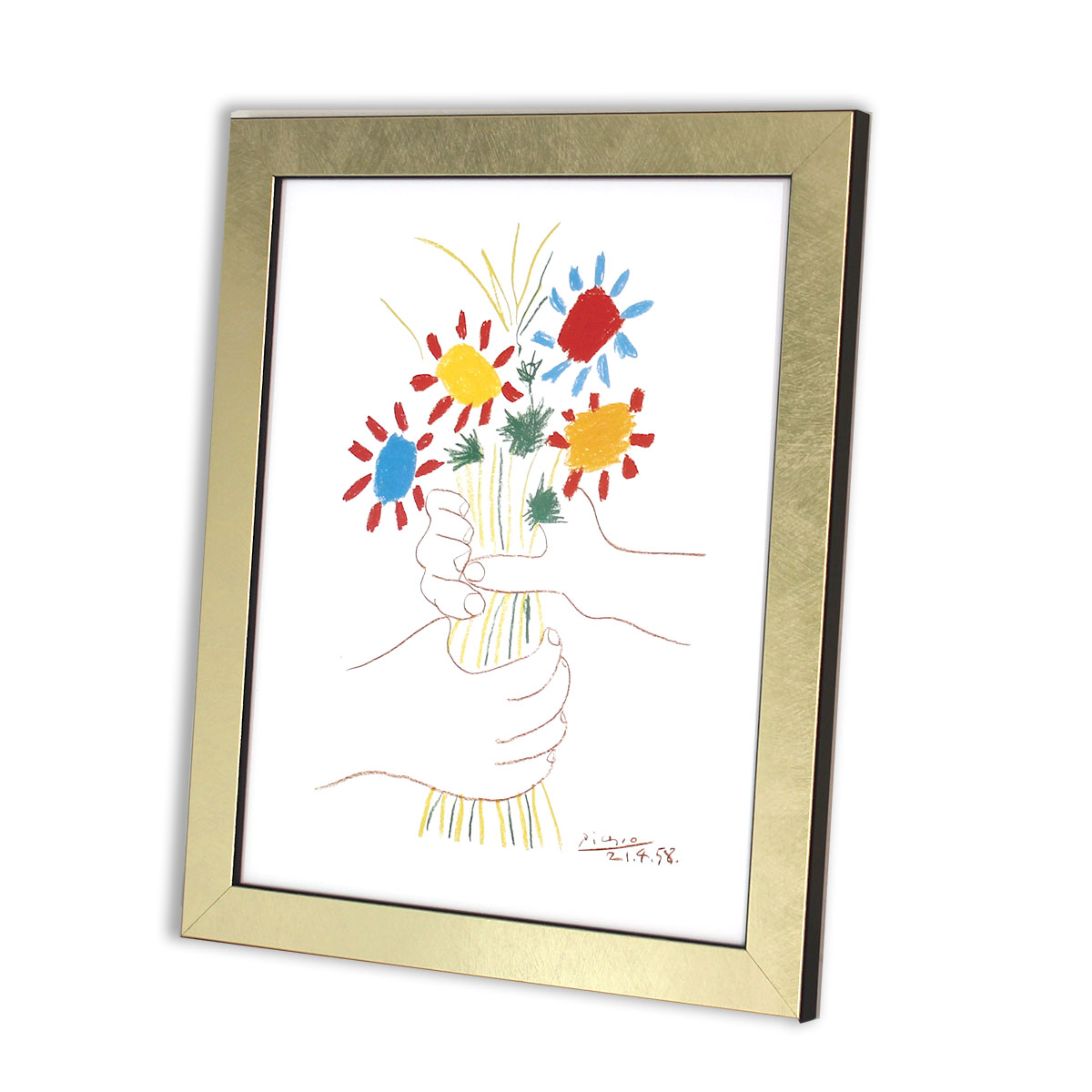 楽天市場】額入りポスター ピカソ ＜CP ピカソ PP13 花束を持つ手