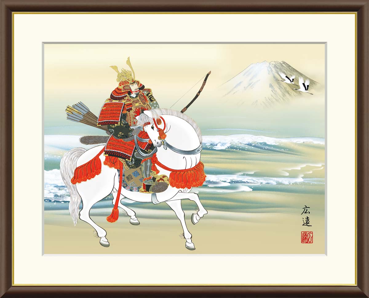 楽天市場】子ども日 端午の節句 額入アート ＜J4-H001 馬上武者＞ F4